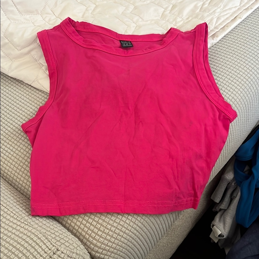 SHEIN Vibrant Pink Crop Top